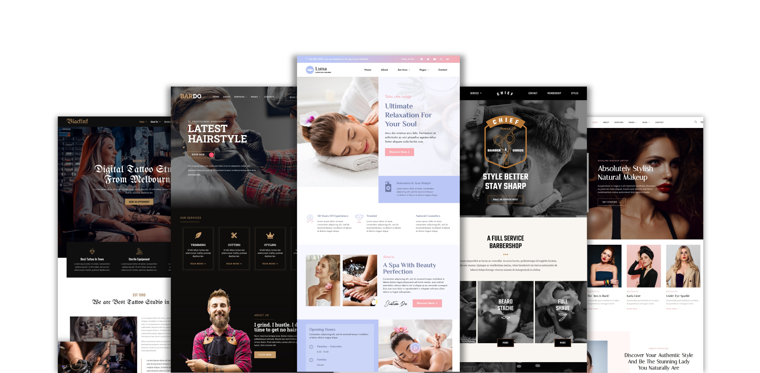 Website templates for beauty salons