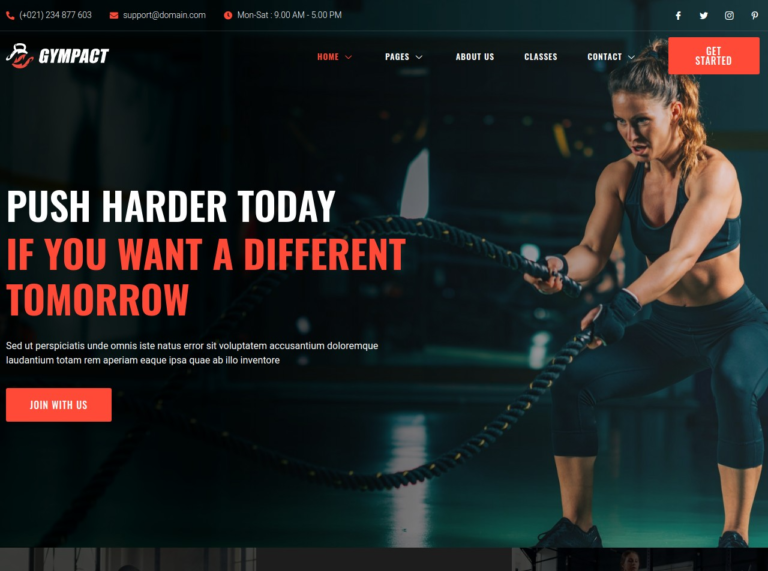website creation for fitness
