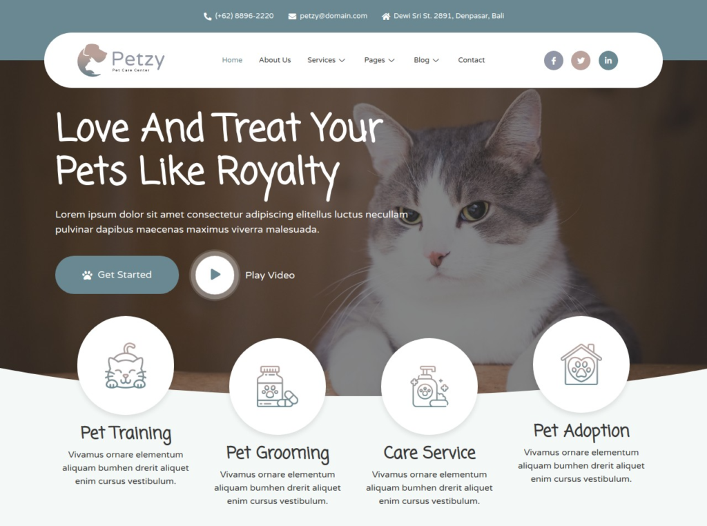 Pet website templates gats