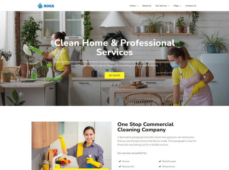 home cleaning services web service