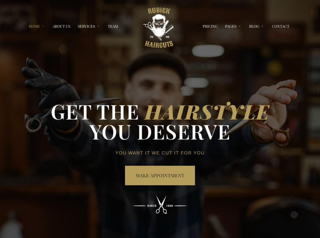 Men's barbershop website