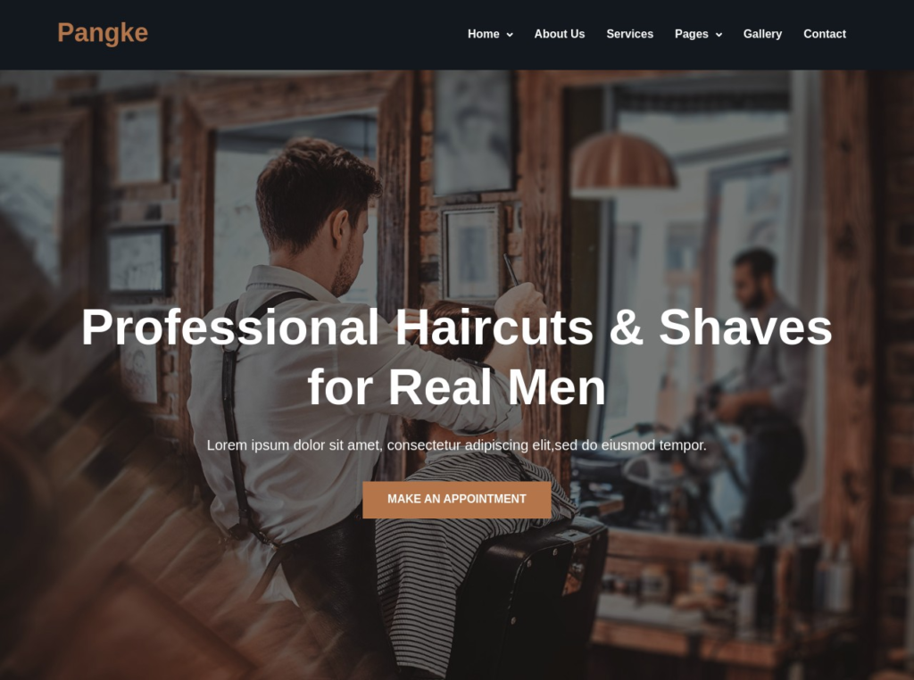 Men's barbershop website