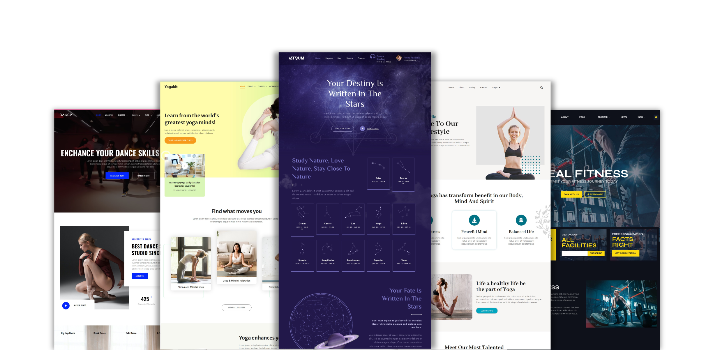 Yoga website templates