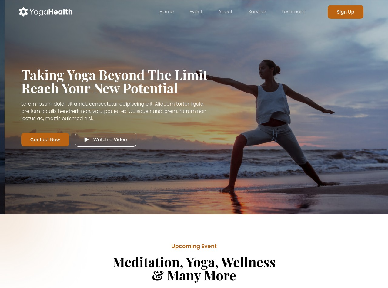 Yoga website creation