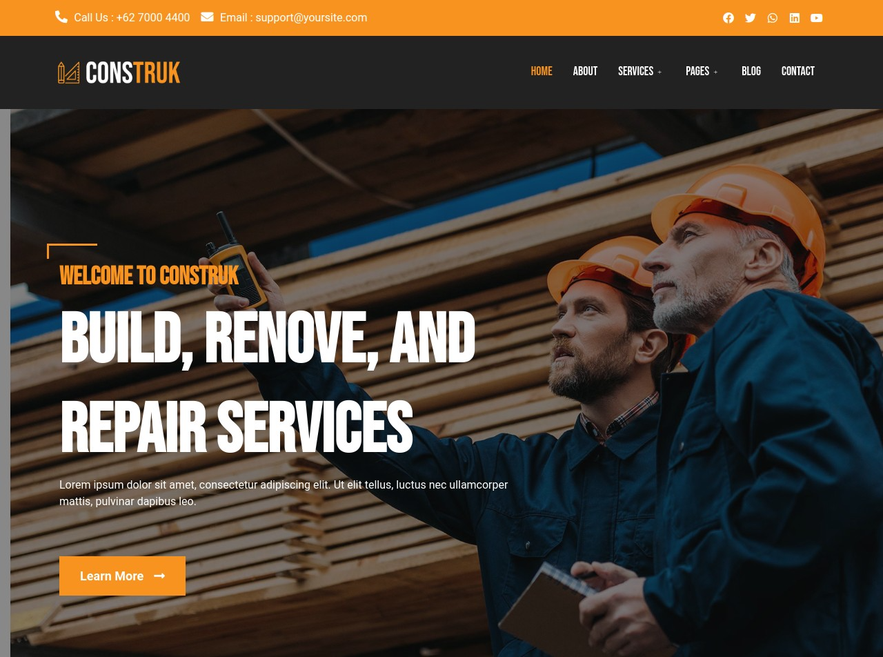 website creation service for construction companies